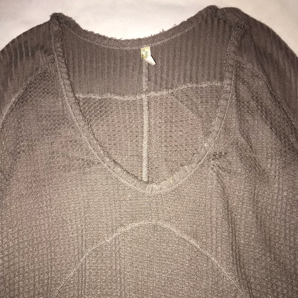 Free People Sunset Park Thermal Taupe Waffle - Picture 5 of 7